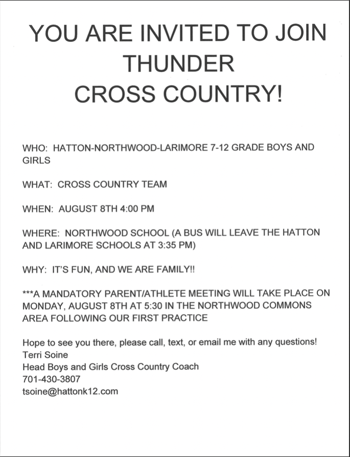 Join the Thunder Cross Country